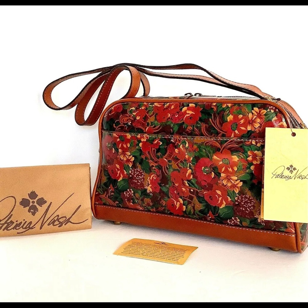 Patricia Nash Leather Rustic Nature Manali satchel shoulder bag NWT